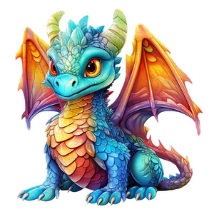 Wooden Dragon Puzzle - Irregular Shape, Colored Puzzle Gift Box for Adults & Family