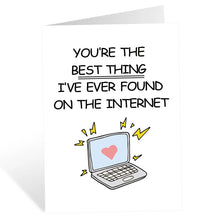Load image into Gallery viewer, Funny Online Dating Card, Anniversary Card for Him Her, Birthday Card for Online Lover, Cyber Love Greeting Card for Men Women