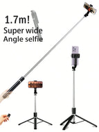 1700mm Selfie Stick Wireless Selfie Stick Phone Tripod Extendable  Stand Foldable Monopod For Smartphones Balance Steady Shootin