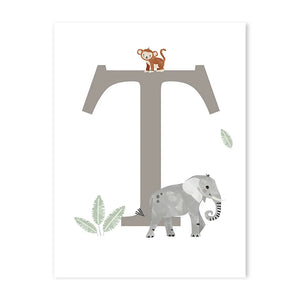 Customized Baby Name Poster Jungle Animals Lion Zebra Elephant Canvas Painting Kis Bedroom Wall Art Print Pictures Nursery Decor