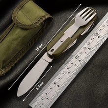 Load image into Gallery viewer, 7-in-1 Multifunctional Stainless Steel Tableware - Foldable Fork Spoon Knife, Camping