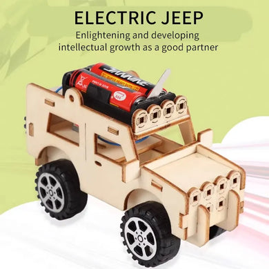 Small Electric Jeep Toy DIY Student Experiment Scientific Handmade Model