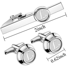 Load image into Gallery viewer, HAWSON 2&quot; Men&#39;s Personalized Initials Tie Clip &amp; Cufflinks Set, Gift for Men