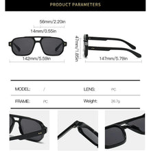 Load image into Gallery viewer, New Retro Double Bridge Square Sunglasses For Women Men Fashion Luxury Design Rivets Sun Glasses Trending Shades UV400 Eyeglasse