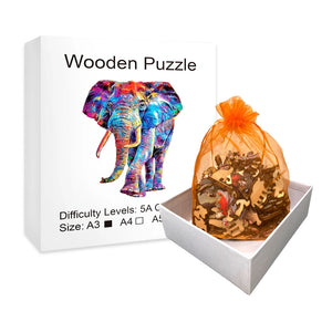 "3D Wooden Elephant Puzzle: Perfect Gift for Kids and Adults!"