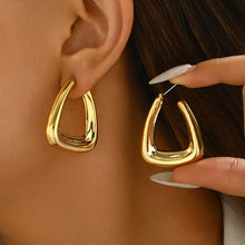 Load image into Gallery viewer, серьги Geometric Irregular Metallic Color Earrings for Women 2024 Minimalist Style Personality Earrings Trendy Jewelry Gift