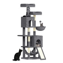 Load image into Gallery viewer, 158cm Multi-Level Cat Tree with Scratching Board &amp; Post - Stable Cat Tower with Perch, Large Pet Playhouse