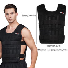 Load image into Gallery viewer, 20kg Adjustable Weight Training Suit Empty Bag Fitness Running Vest, Hand And Foot Strength Training Physical Training Clothing