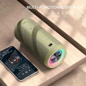 Ortizan Bluetooth Speaker, Deep Bass, RGB Lights, Waterproof, TWS, AUX, TF Support