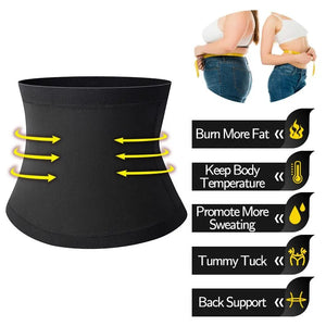Unisex Waist Trimmer Belly Wrap Sweat Band Abdominal Trainer Slimming Body Shaper