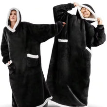 Load image into Gallery viewer, 180cm Super Long Flannel Blanket Pyjamas with Sleeves Winter Hoodies Sweatshirt Women Men Pullover Fleece Giant Oversized Outdoo
