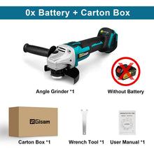 Load image into Gallery viewer, Gisam 125MM Brushless Electric Angle Grinder Variable Speed M14 Cutting Machine Woodworking Tool for Makita 18v Battery Pin