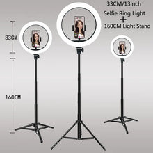 Load image into Gallery viewer, 26 33CM Video Lights Dimmable Light Selfie LED Ring Light USB Ring Lighting Lamp With Tripod Stand To Make Youtube Ringlight
