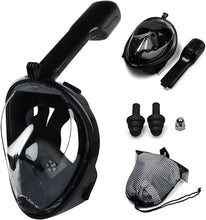 Load image into Gallery viewer, Full Face Snorkel Mask with Detachable Camera Mount,Snorkeling Swimming Diving Mask Wide View Anti-Fog Anti-Leak for Adult