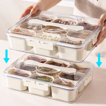 Load image into Gallery viewer, Divided Serving Tray Food Dispenser Kitchen Storage Box 9 Compartments Snack Box for Candy, Nuts, Cookies, Fruit Storage Box