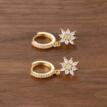 Load image into Gallery viewer, Luxury Stainless Steel Star Dangle Earrings For Women Sparkling Zircons Geometric Ear Piercing Earring Fashion Jewelry aretes