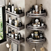 Load image into Gallery viewer, No-Drill Aluminum Wall Shelf: Bathroom &amp; Kitchen Organizer Rack