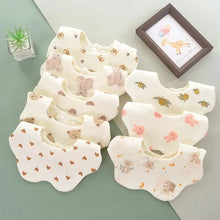 Load image into Gallery viewer, 3PCS Cotton Gauze Baby Feeding Bibs - Soft Infant Print Saliva Towels