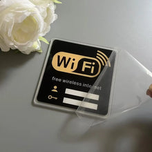 Load image into Gallery viewer, WiFi Sign Mirror Wall Sticker 3D Acrylic Rewritable Decor