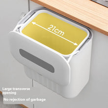 Load image into Gallery viewer, Trash Bin Without Punching Silicone Handle with Lid Two-way Opening Lid Wall-mounted PP Paper Basket Storage Tube Household Item