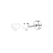 Load image into Gallery viewer, 2PCS/Set Stainless Steel Heart Moon Earbone Stud Screw Ball Stud Earrings for Women Fashion Ear Tragus Cartilage Body Piercing