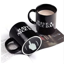 Load image into Gallery viewer, Vertical Middle Finger Cup Creative Mug Anime Films and Television Products Funny Ceramic Coffee Breakfast Cup Christmas Gift