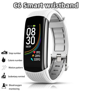 C6S Smart Bracelet: Blood Pressure, Heart Rate, Sleep & Fitness Tracker for Men/Women