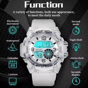Men's Digital Watch Military Sports 30M Waterproof Big Face Electronic Wristwatch