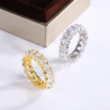 Load image into Gallery viewer, New Luxury Female White Crystal Stone Ring Rose Gold Silver Wedding 925 Silver Ring Female Cute Oval Zircon Engagement Jewelry