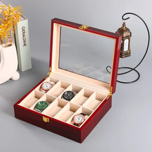 Load image into Gallery viewer, Wooden Watch Box 1/2/3/5/6/10/12 Slot Watch Gift Box Watch Storage Travel Case Organizer Men Jewellery Box Piano-bake-paint