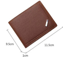 Load image into Gallery viewer, Men's leather short wallet thin wallet foldable minimalist soft leather wallet