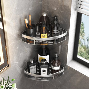 Aluminum Bathroom Shelf - No Drill Shower Rack & Kitchen Organizer