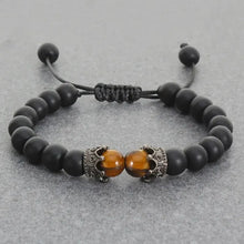 Load image into Gallery viewer, Retro Double-Sided Crown Lava Rock Braided Bracelet - Men&#39;s Handmade Fashion Jewelry