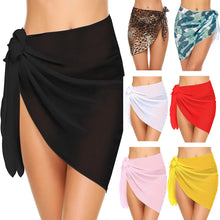 Load image into Gallery viewer, Women Short Sarongs Swimsuit Coverups Beach Bikini Wrap Sheer Short Skirt Chiffon Scarf Cover Ups for Swimwear