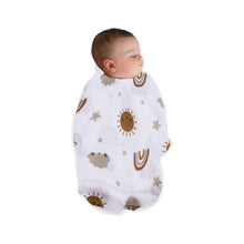 Load image into Gallery viewer, Bamboo Cotton Baby Muslin Swaddle Blanket 120x110cm, Cute Soft Print Infant Wrap