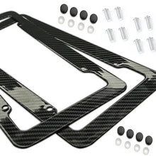Load image into Gallery viewer, NEW Universal 30*15CM 1/2pcs License Plate Frame Carbon pattern Plastic License Plate Frame Bracket with Standard Screw Kits