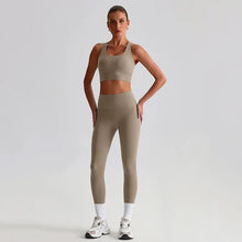 Load image into Gallery viewer, Naked Feel Yoga Set Women Fitness Sportswear 2 Piece Strappy Sports Bra High Waist Gym Leggings Workout Outfit Active Wear
