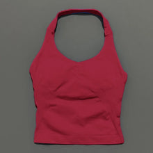 Load image into Gallery viewer, HISTELLO Impact Halter Top Seamless Longline Strappy Gym Top Women Built-in Bra Removable Cups Activewear Yoga Tank Tops