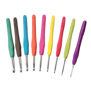 9pcs Knitting Tool Set Soft Handle Aluminum Crochet Hooks DIY Craft Sewing Needles