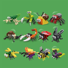 Load image into Gallery viewer, Insect Animal Building Blocks Toy Set - Bee, Snail, Dragonfly, Mini Model Bricks for Kids
