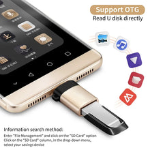Load image into Gallery viewer, 2PCS USB 3.0 To Type C OTG Charger Adapter Connector Type-C to USB Male To Type-c Adapt Converter for PC MacBook Car USB ipad