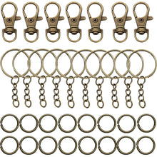 Load image into Gallery viewer, 70Pcs/Set Swivel Snap Hook and Key Rings with Chain Jump Rings Connectors for DIY Keychain Lanyard Jewelry Making Supplies