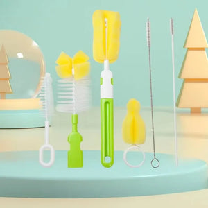 6 PCS 360° Bottle Brush Cleaning Set - Nipple & Corner Cleaner Kit