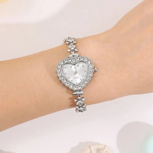6pc Luxury Watch Set  Heart Jewelry, Rhinestones