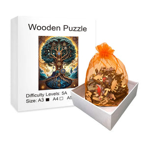 Colorful Tree Wooden Puzzle: Irregular Animal Shaped Jigsaw, Christmas Gift