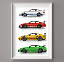 Load image into Gallery viewer, 911 GT3 RS Supercar Poster Canvas Print Frameless Wall Art Gift for Car Lovers