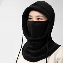 Load image into Gallery viewer, Unisex Winter Balaclava Knit Hood Windproof Bike Scarf Cap Men Women Warm Fleece Ski Mask with Drawstring Cold Weather Gear