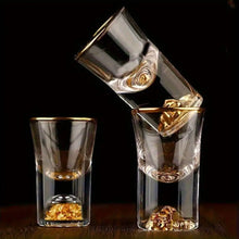 Load image into Gallery viewer, 6Pcs 0.5Oz/15ml Premium Shot Glass Cups With Gold Leaf Detailing - Elegant Liquor Glasses Set, Perfect For Cocktails