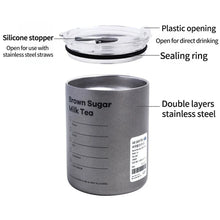 Load image into Gallery viewer, 600ml Portable Thermos Cup – 304 Stainless Steel Coffee Mug, Leak-Proof with Straw