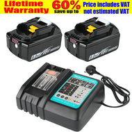 2Pack 8.0Ah 18V Li-ion Battery for Makita BL1830 BL1840 BL1850 BL1860 + DC18RC Charger